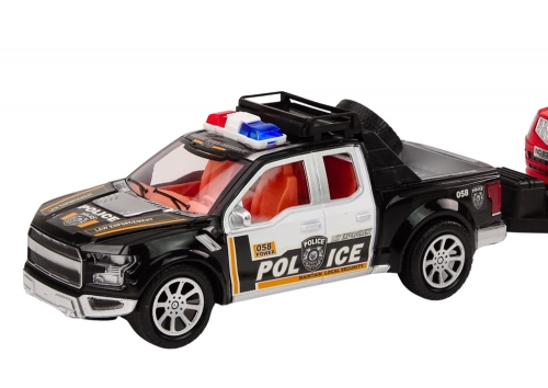 Police Set Car Pickup Off-Road Tow Truck Trailer Police