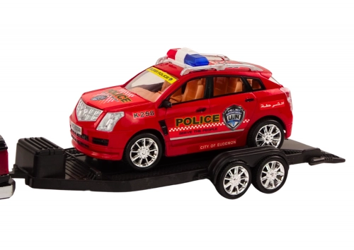 Police Set Car Pickup Off-Road Tow Truck Trailer Police