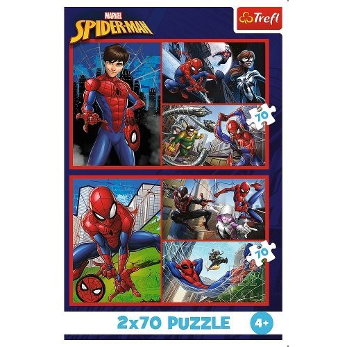 Puzzle - 2x70 - Spider Stories - Disney Marvel Spiderman Trefl 34443