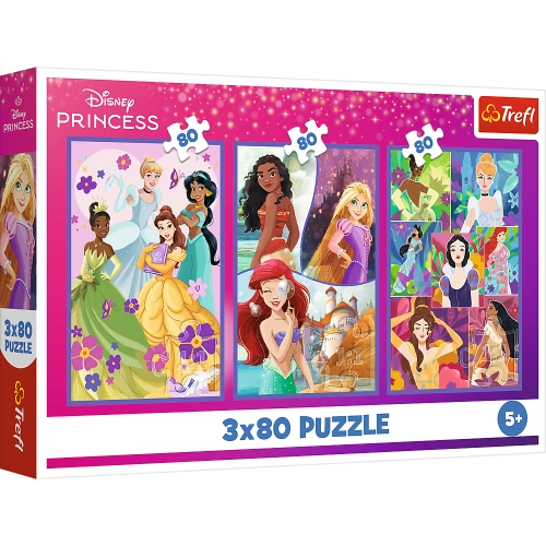 Puzzle - 3x80 - Princess friends - Disney Princess Trefl 34884