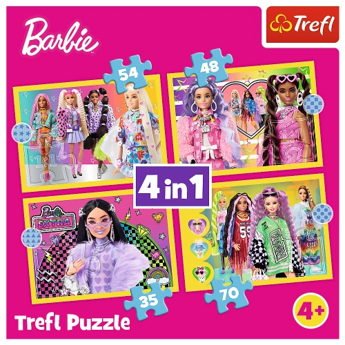 Puzzle - "4 in 1" - Happy World of Barbie Trefl 34626