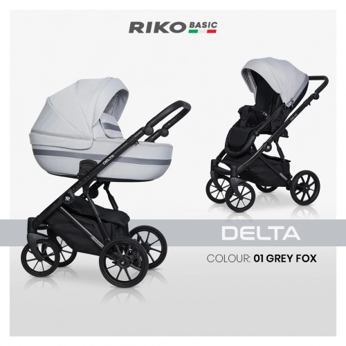 Riko Basic Delta 01 Grey Fox Bērnu rati 2in1