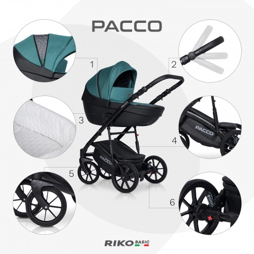 Riko Basic Pacco 03 Lagoon Bērnu rati 2 in 1