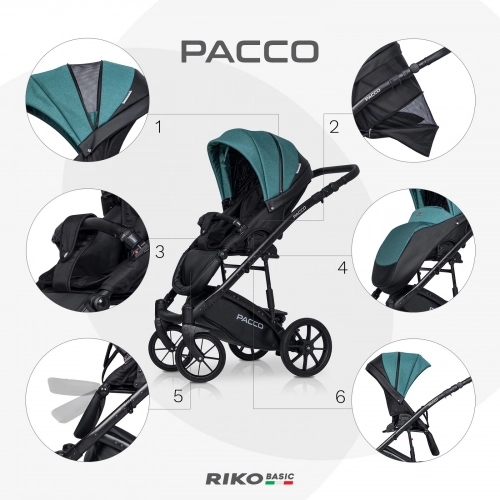 Riko Basic Pacco 03 Lagoon Bērnu rati 2 in 1