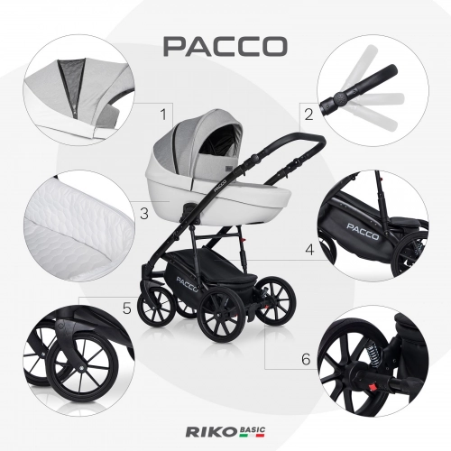 Riko Basic Pacco 05 Grey Fox Bērnu rati 2 in 1