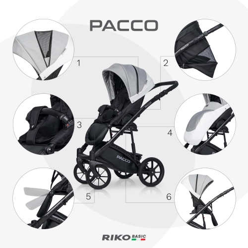 Riko Basic Pacco 05 Grey Fox Bērnu rati 2 in 1