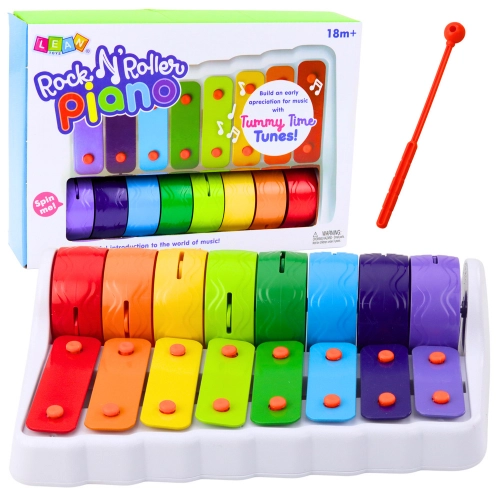 Rock N' Roller Piano Instrument For Toddlers Cymbals Rotating Wheels Colorful