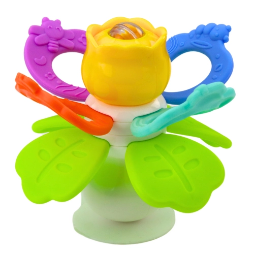 Sensory Toy Flower Rotating With Teethers and Suction Cup