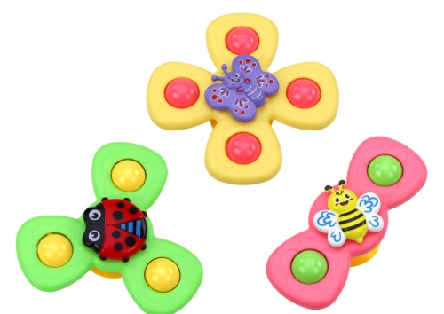 Sensory Toy Spinners Bee Ladybug Butterfly Suction Cups