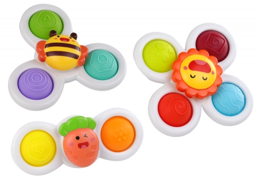 Sensory Toy Spinners Bee Sun Carrot Suction Cups