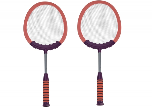 Set of 2 Badminton rackets, 2 Badminton shuttles, pink