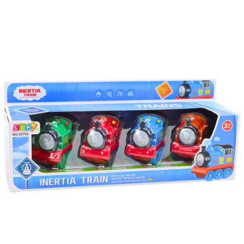 Set of locomotives with drive trains colorful 4pcs
