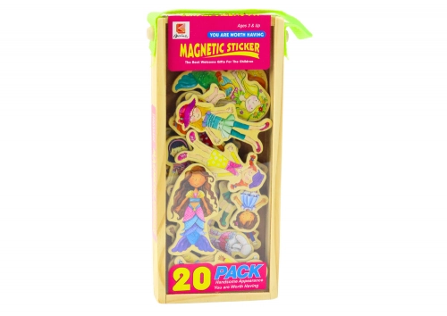 Set of Magnets Wooden Characters in Colorful Disguises, 20 pieces