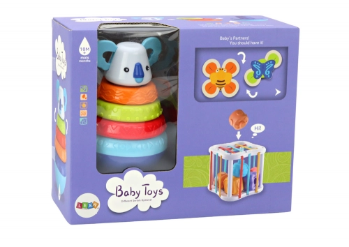 Set of Sensory Toys Koala Tower Educational Cube Spinners