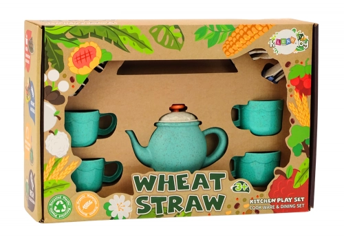 Set of tableware, cups, plates, cutlery, teapot, 22 pieces