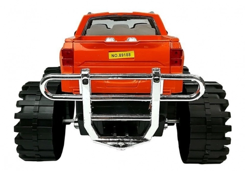 Set of Vehicles Orange Monster Truck Red BMW Caravan 58 cm