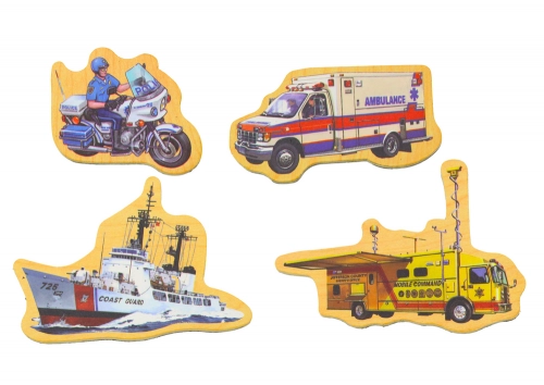 Set of Wooden Magnets Vehicles Ships Planes 20 pieces