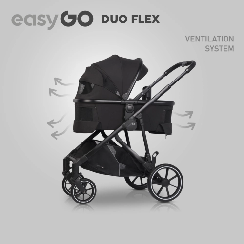 Siedzisko spacerówki do wózka dziecięcego EasyGo Duoflex Ebony Black