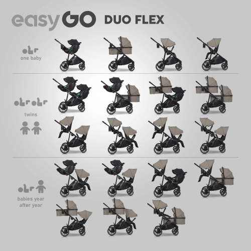 Siedzisko spacerówki do wózka dziecięcego EasyGo Duoflex Savana Beige
