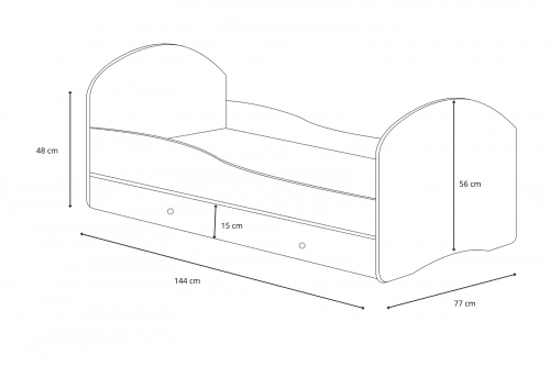 Single bed Luk 140x70 with drawer