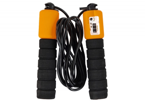 Skipping Rope Black and Yellow With Counter 280 cm Fitness Adjustment