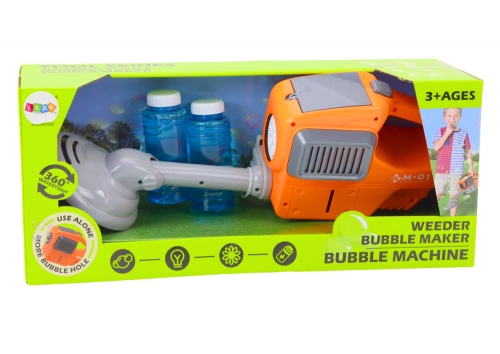 Soap Bubble Machine Lawn Mower Trimmer Two Liquids Orange