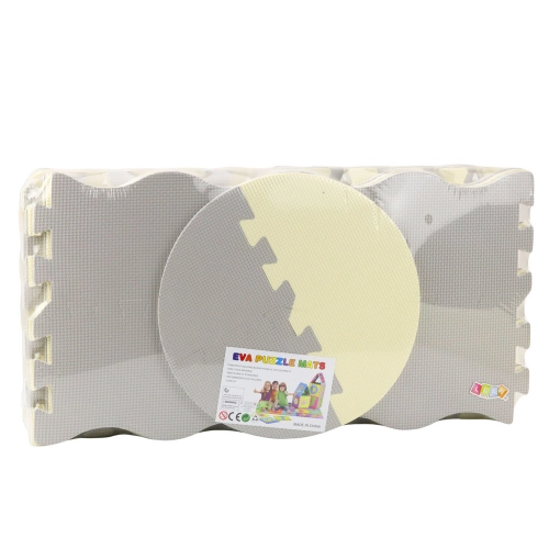 Soft Puzzle Educational Mat Playpen EVA Foam Beige Gray 25 pcs.