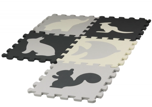 Soft Puzzle Mat Contrasting Educational EVA Foam Gray 28 pieces.