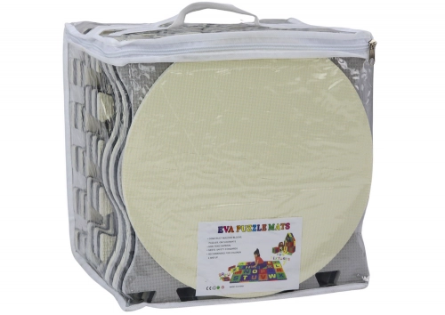 Soft Puzzle Mat Contrasting Educational EVA Foam Gray 28 pieces.