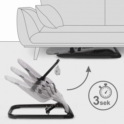 Šūpuļkrēsliņš Kidwell LARO Full Grey/Black