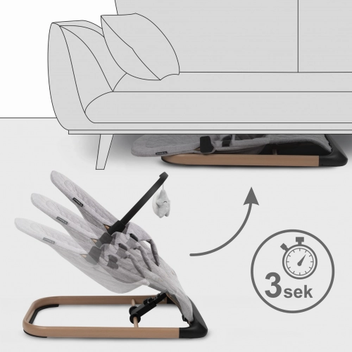 Šūpuļkrēsliņš Kidwell LARO Full Grey/Wooden