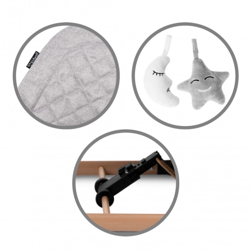 Šūpuļkrēsliņš Kidwell LARO Full Grey/Wooden