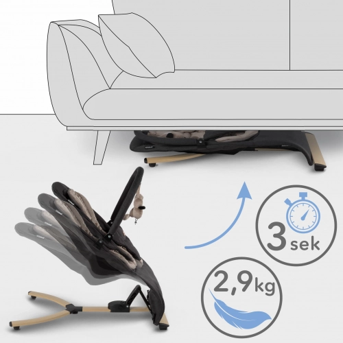 Šūpuļkrēsliņš Kidwell RUBI Black/Gold