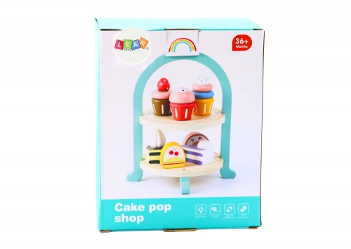 Sweets Set Cakes Cupcakes Wooden Stand