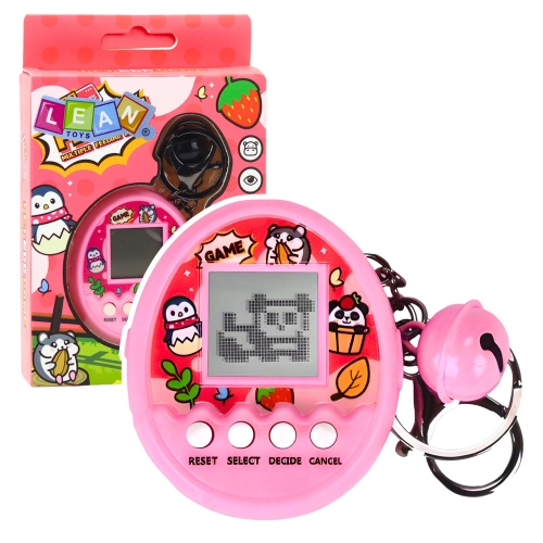 Tamagotchi Pet Egg Electronic Game 168W1 Keychain With Bell Pink