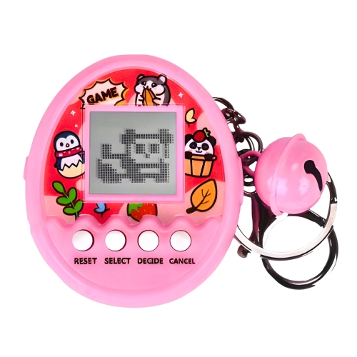 Tamagotchi Pet Egg Electronic Game 168W1 Keychain With Bell Pink