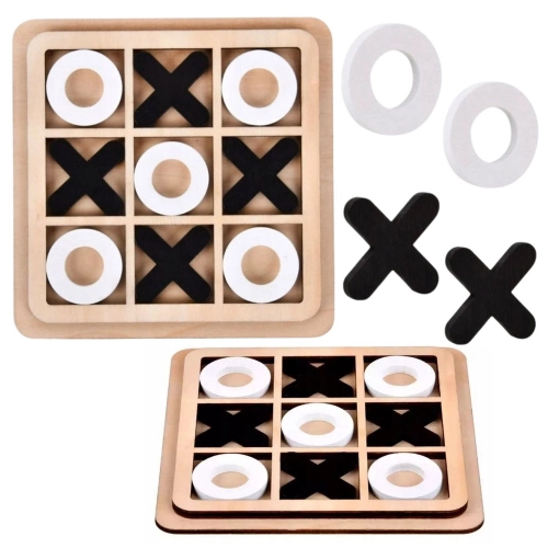 Tic Tac Toe Game Strategic Logic Wooden