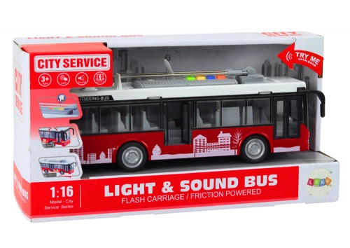 Trolleybus Bus 1:16 Lights Sounds Drive White and Red