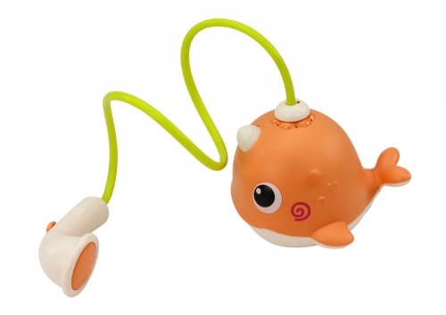 Whale Bath Toy 3 Tips Orange