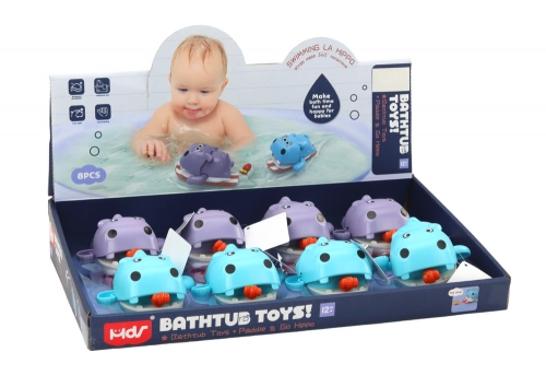 Wind-up Bath Toy Floating Hippopotamus On A Board