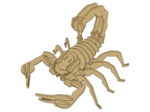 Wooden 3D Scorpion Puzzle Educational Assemblage 35 Pieces