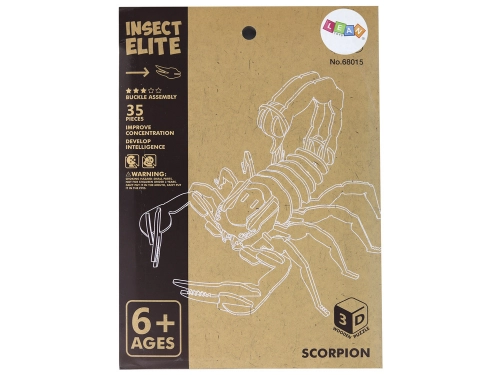 Wooden 3D Scorpion Puzzle Educational Assemblage 35 Pieces