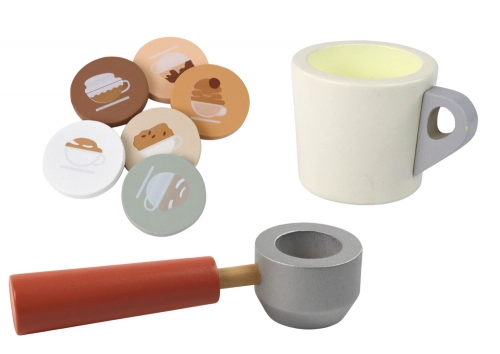 Wooden Coffee Maker Toy Cup