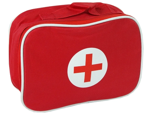 Wooden Doctor's Set in a Bag Stethoscope Pressure Gauge Hammer Syringe