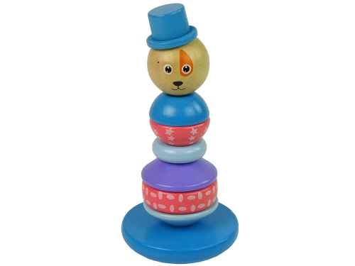 Wooden Educational Pyramid Dog with Hat Balancing Tower
