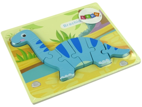 Wooden Puzzle Dinosaur Brachiosaurus Blue