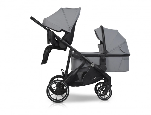 Wózek dziecięcy EasyGo Duoflex Cloudy Gray 2 siedziska 1 gondola
