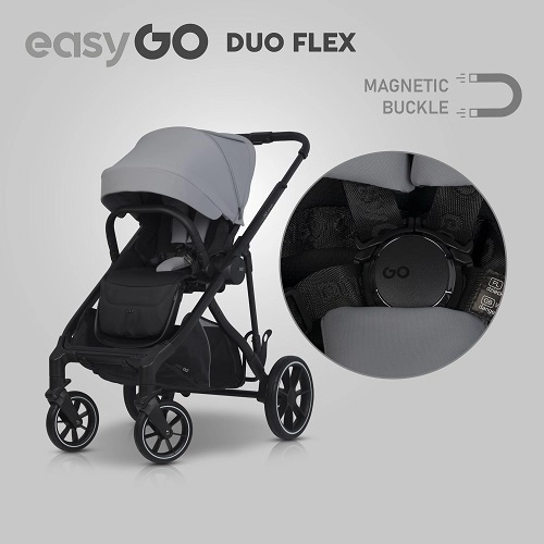 Wózek dziecięcy EasyGo Duoflex Cloudy Gray 2 siedziska 2 gondole