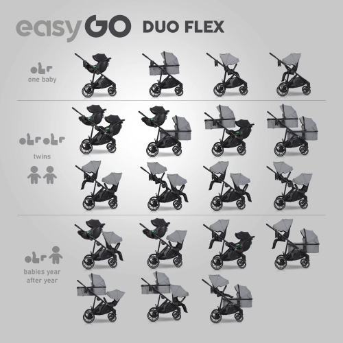 Wózek dziecięcy EasyGo Duoflex Cloudy Gray 2 siedziska