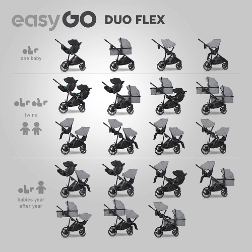 Wózek dziecięcy EasyGo Duoflex Cloudy Gray